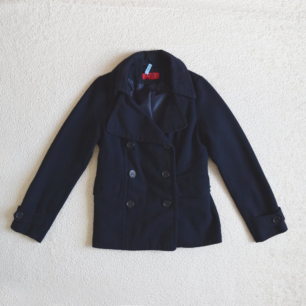 Coffeeshop Navy Wool Pea Coat